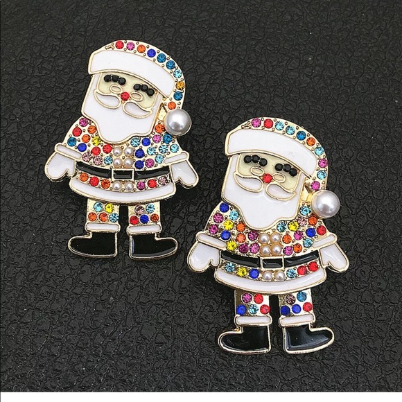 Jewelry - Christmas Holidays Colorful Santa Claus Earrings